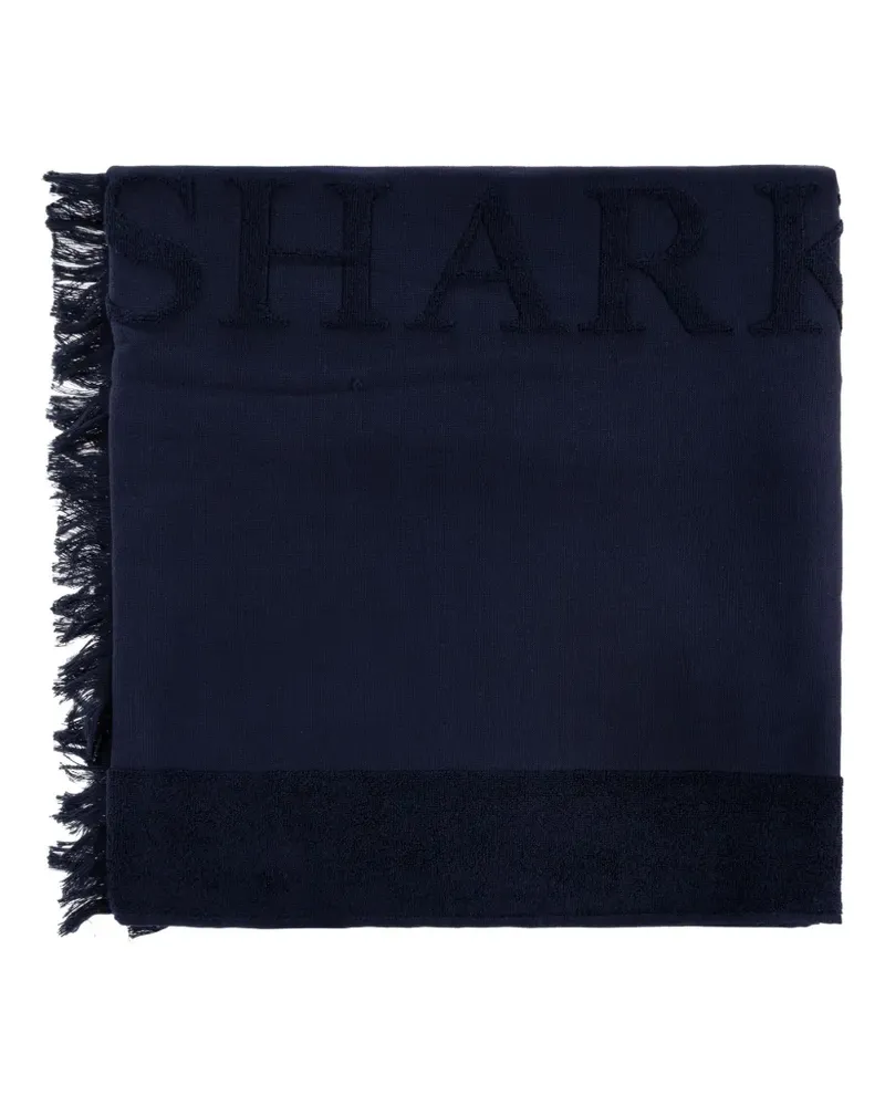 Paul & Shark Decke mit Logo-Stickerei und Fransen - Blau Blau