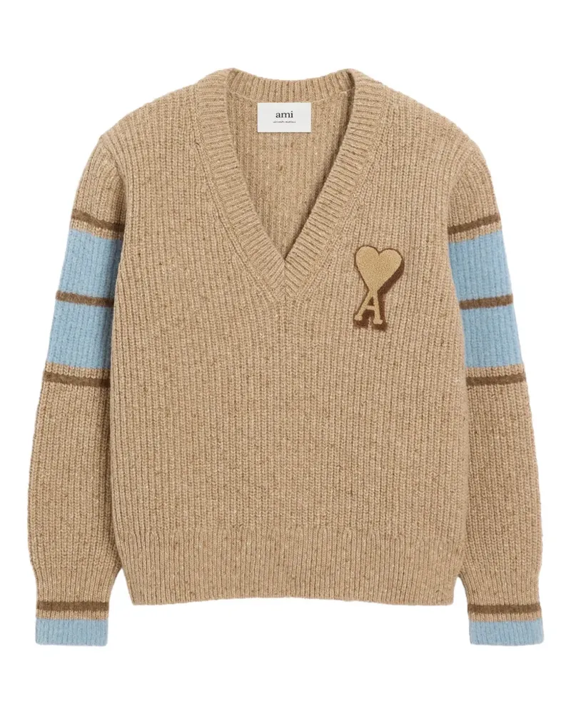 AMI Paris Ami de Coeur Pullover mit V-Ausschnitt - Nude Nude