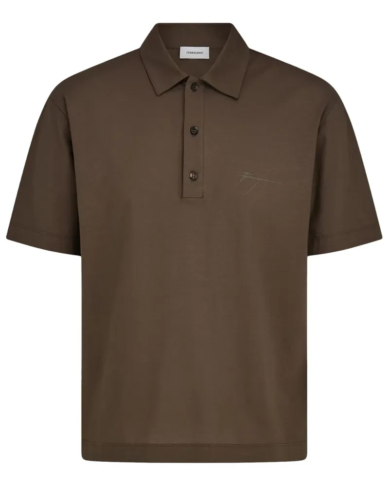 Ferragamo Signature Poloshirt aus Baumwolle - Braun Braun