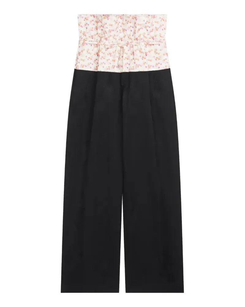 Dries van Noten Jacquard-Hose mit Kontrastbund - Schwarz Schwarz