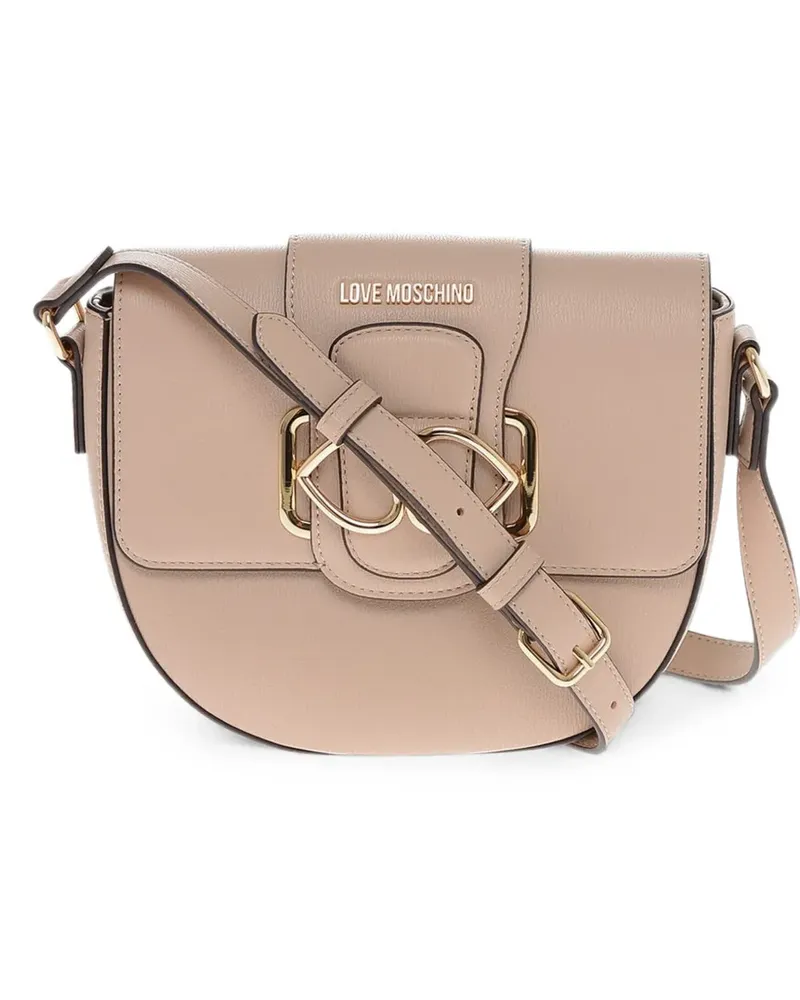Moschino heart-buckle crossbody bag - Nude Nude