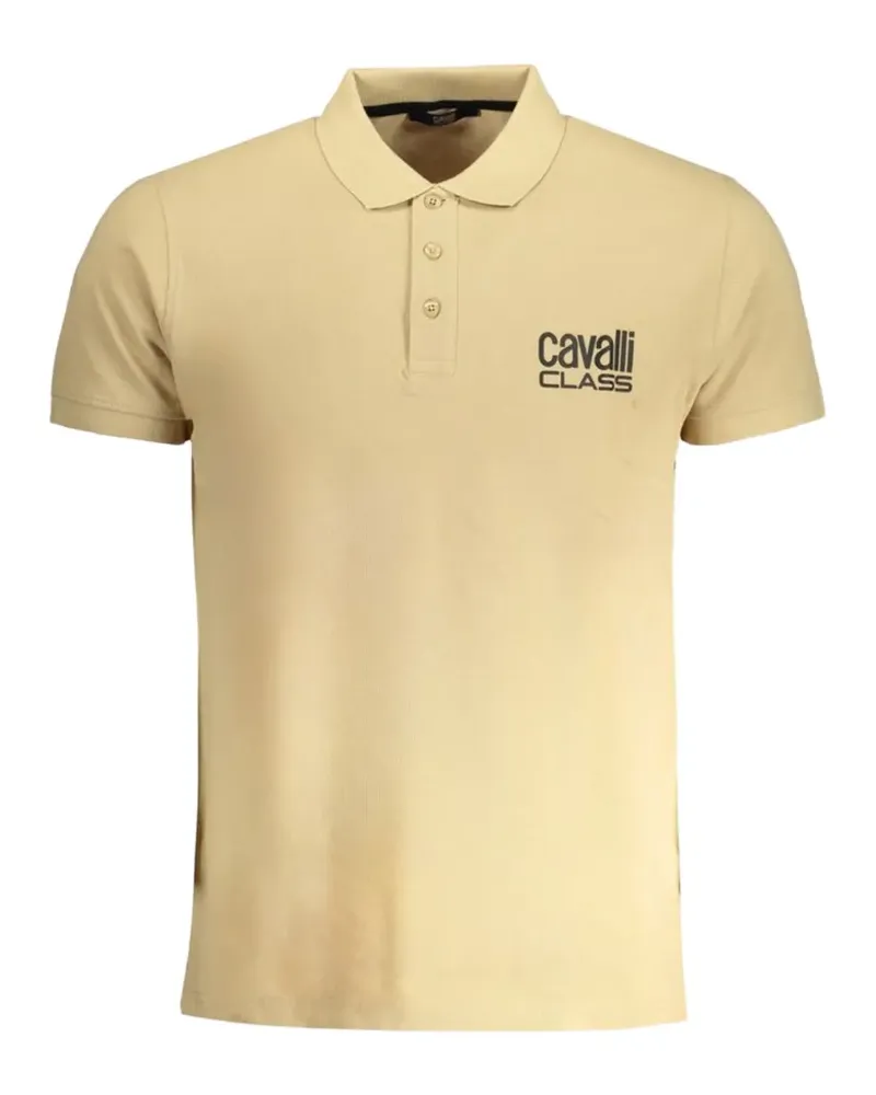 Roberto Cavalli logo-print cotton polo shirt - Nude Nude