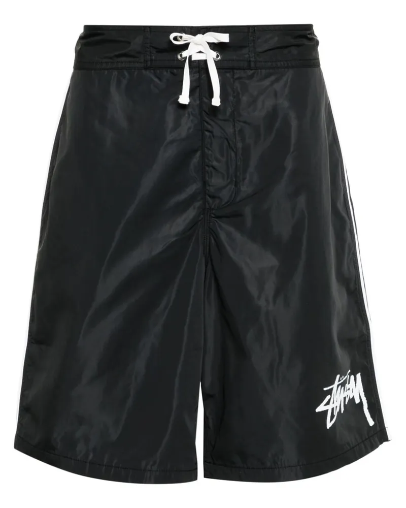 Stüssy Shorts mit Logo-Print Schwarz