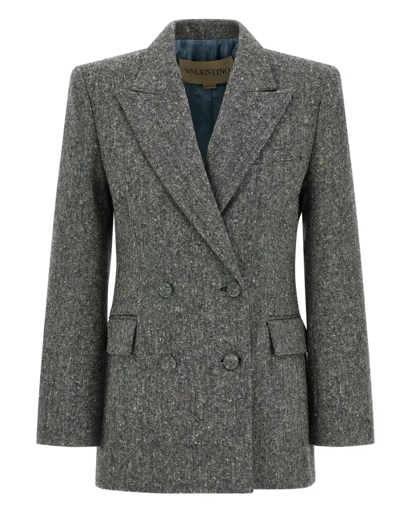 Valentino Garavani peak-lapel double-breasted blazer - Grau Grau