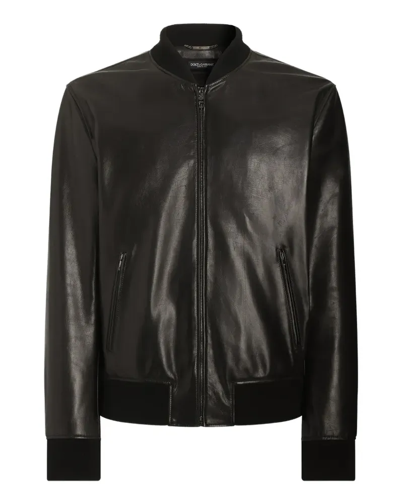 Dolce & Gabbana Bomberjacke aus Kalbsleder - Schwarz Schwarz