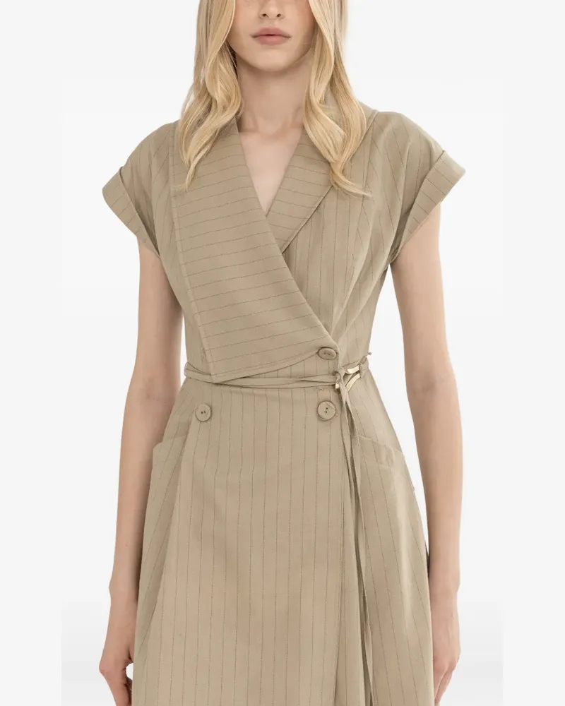 NISSA striped midi dress - Nude Nude