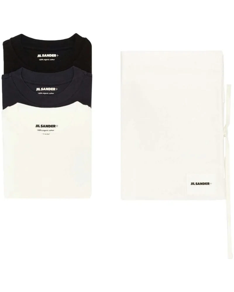 Jil Sander T-Shirts mit Logo-Patch - Weiß Weiß
