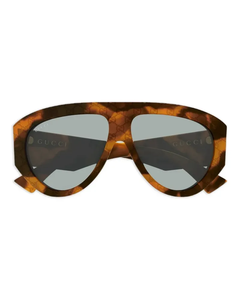 Gucci GG-monogram pilot sunglasses - Braun Braun