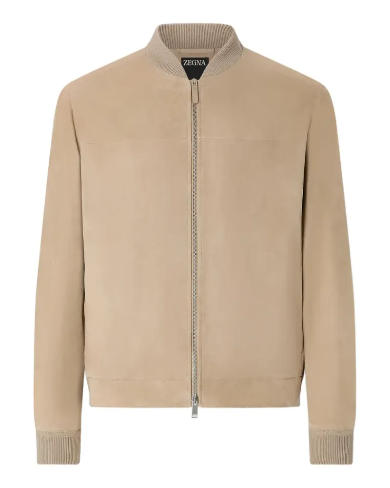 Ermenegildo Zegna Bomberjacke aus Wildleder - Nude Nude