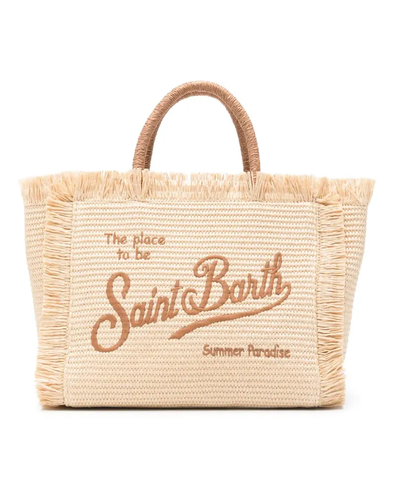 MC2 Saint Barth Colette fringed embroidered tote bag - Nude Nude