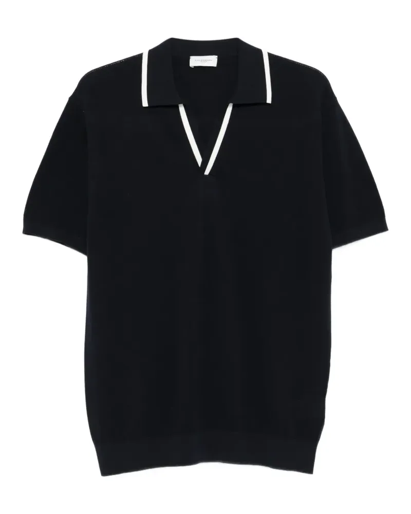 Paolo Pecora Milano T-Shirt mit V-Ausschnitt - Blau Blau