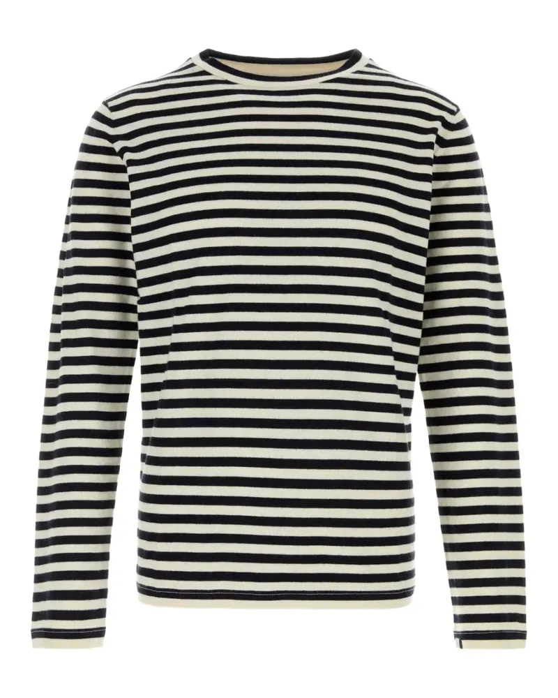 extreme cashmere Besticktes T-Shirt mit Breton-Streifen - Weiß Weiß