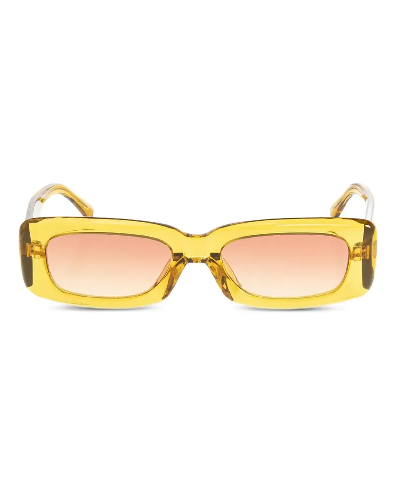 ATTICO x Linda Farrow Mini Marfa logo-plaque rectangle-frame sunglasses - Gelb Gelb