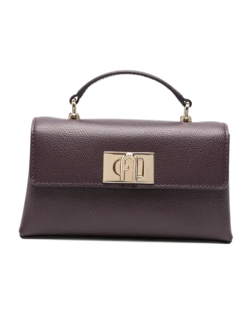 Furla 1927 grained leather tote bag - Violett Violett