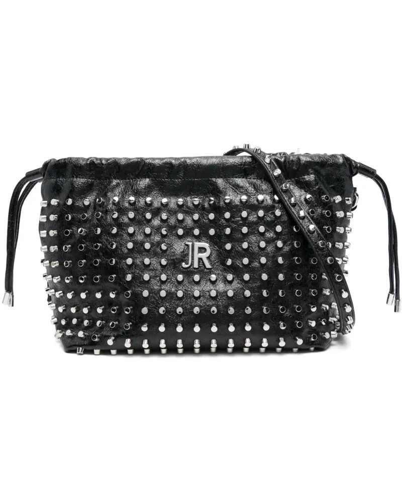 John Richmond Schultertasche mit Nieten - Schwarz Schwarz