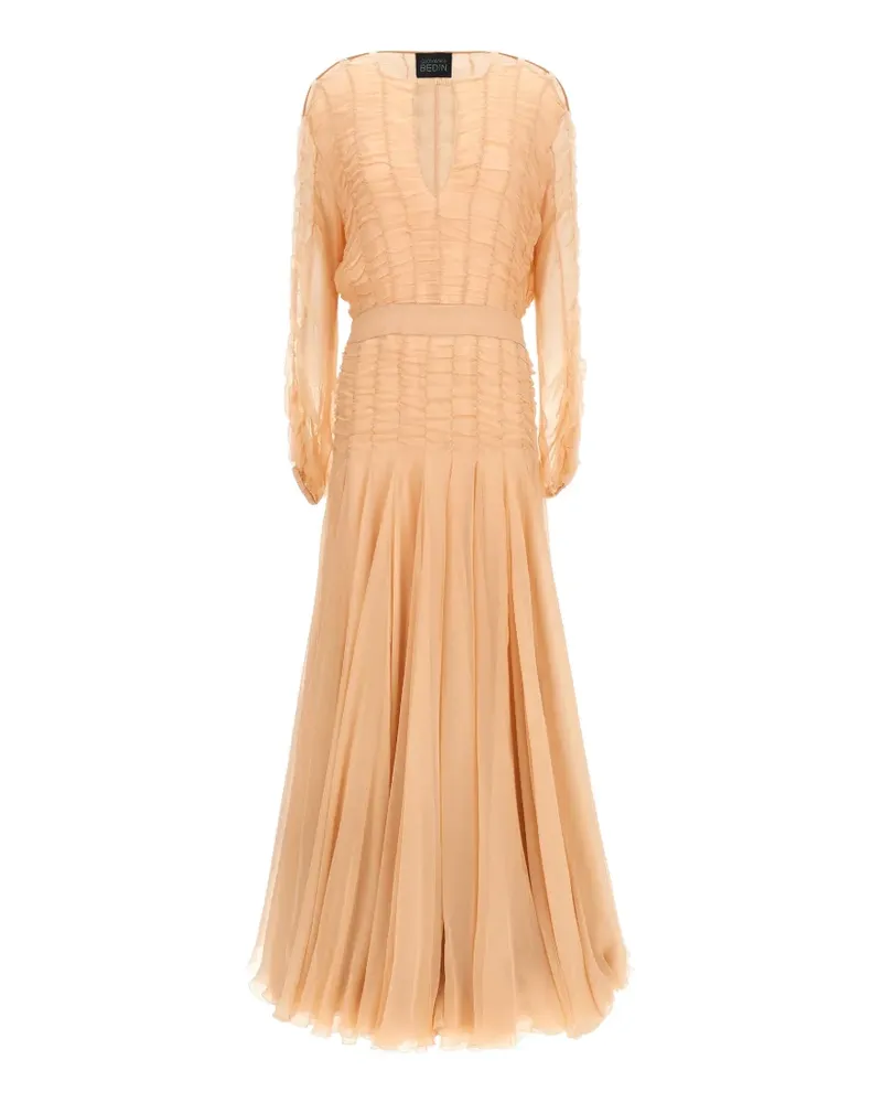Giovanni Bedin smocked cut-out maxi dress - Rosa Rosa