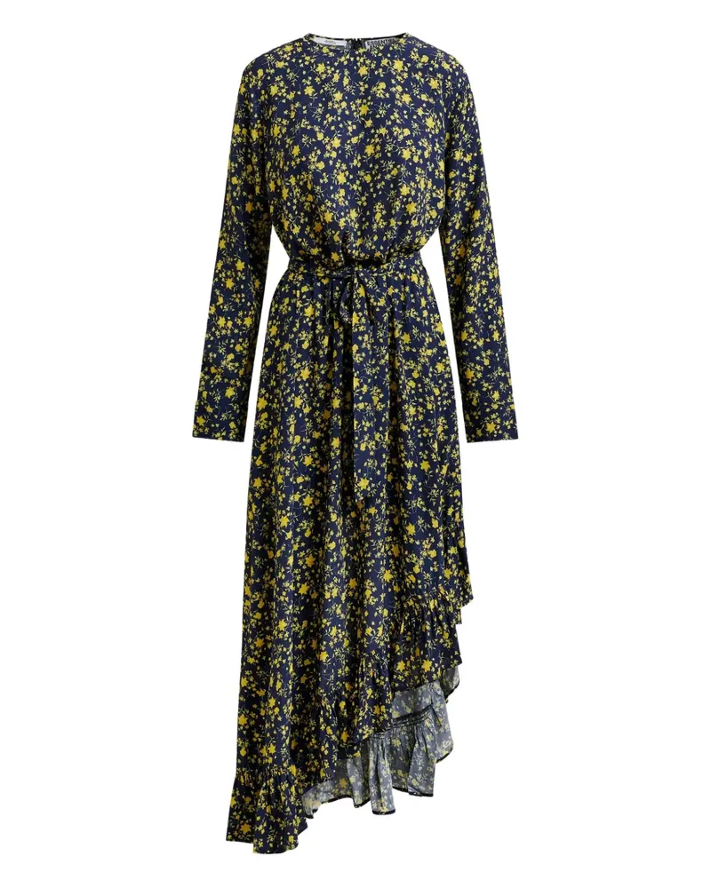 Essentiel Asymmetrisches Kleid mit Blumen-Print - Blau Blau