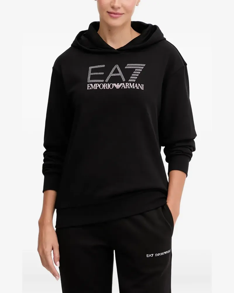 EA7 logo-print hoodie - Schwarz Schwarz