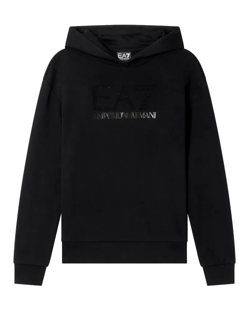 EA7 Hoodie mit Logo-Print - Schwarz Schwarz