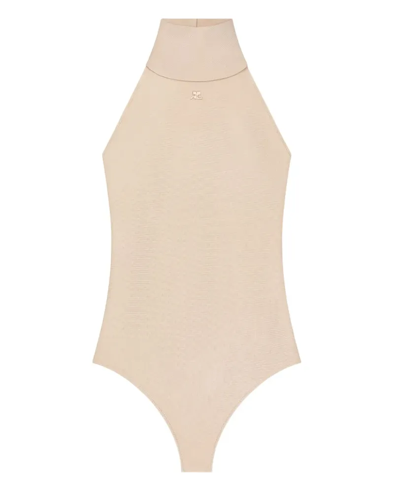 Courrèges Neckholder-Body aus Jersey - Nude Nude