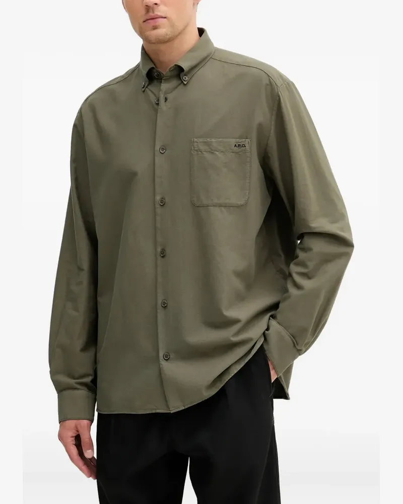 A.P.C. Hemd mit Taschen - Grün Grün
