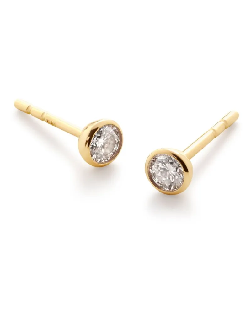 Monica Vinader Solitaire Ohrringe mit Diamanten - Gold Gold