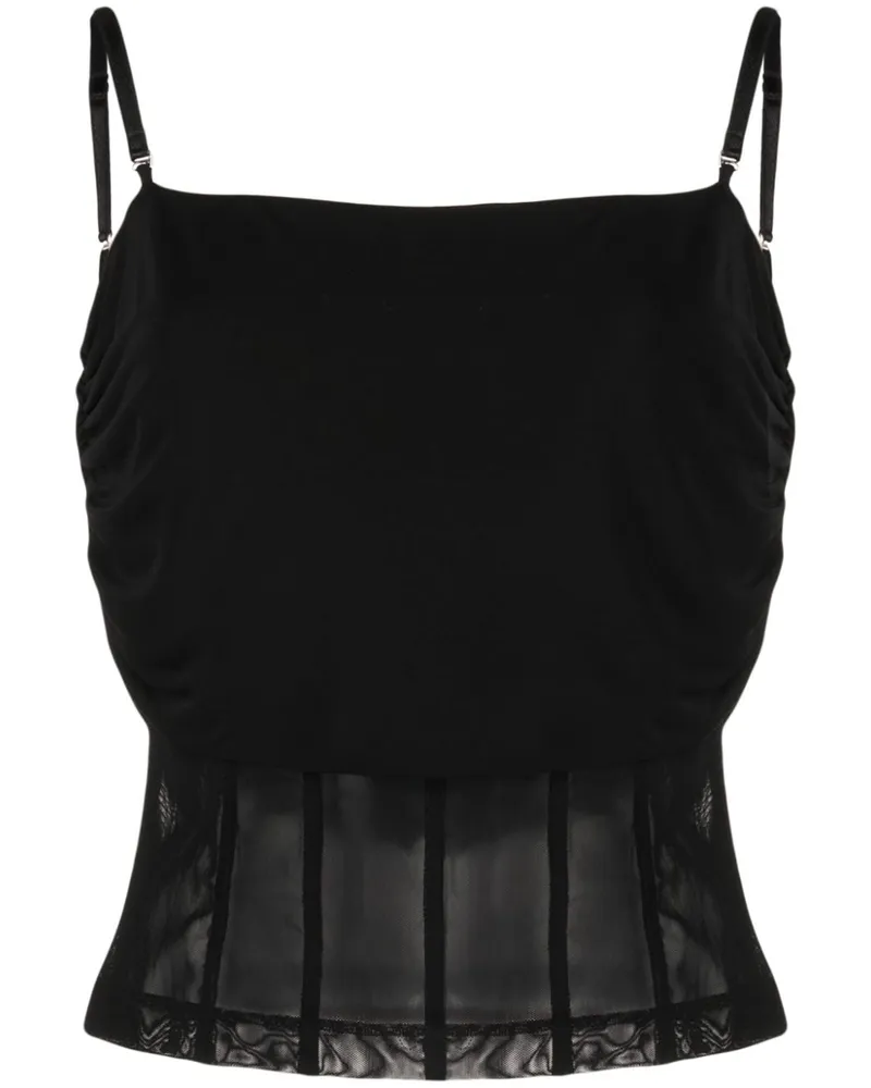 Blumarine Semi-transparentes Top - Schwarz Schwarz