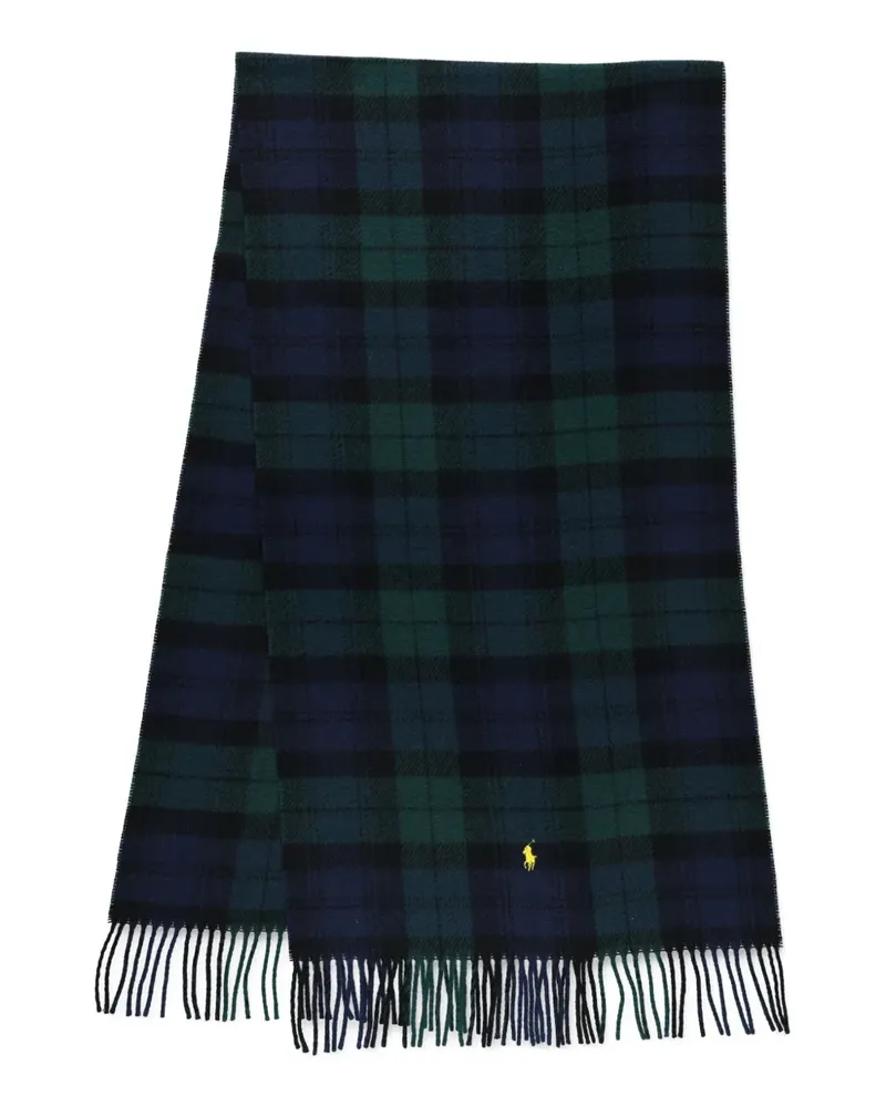 Ralph Lauren Karierter Schal mit Fransen - Blau Blau