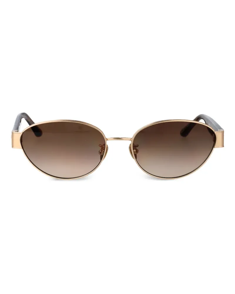 Linda Farrow Sheri Sonnenbrille mit ovalem Gestell - Gold Gold