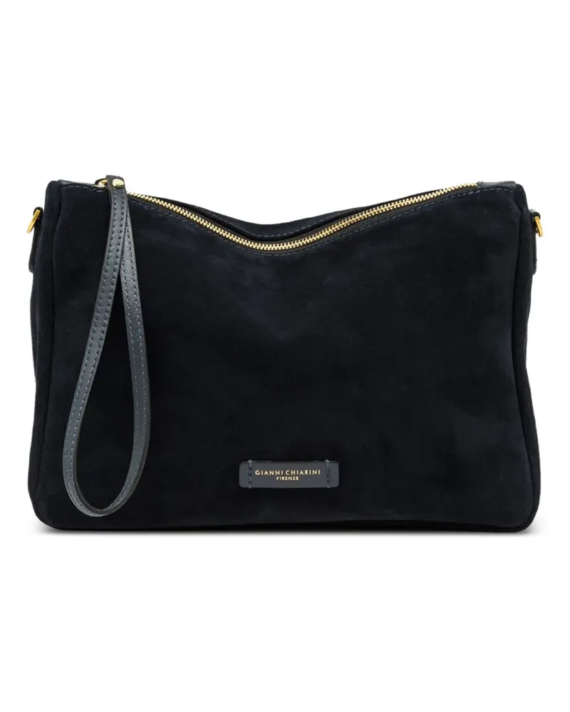 Gianni Chiarini Mittelgroße Nora Pouch Clutch aus Wildleder - Blau Blau