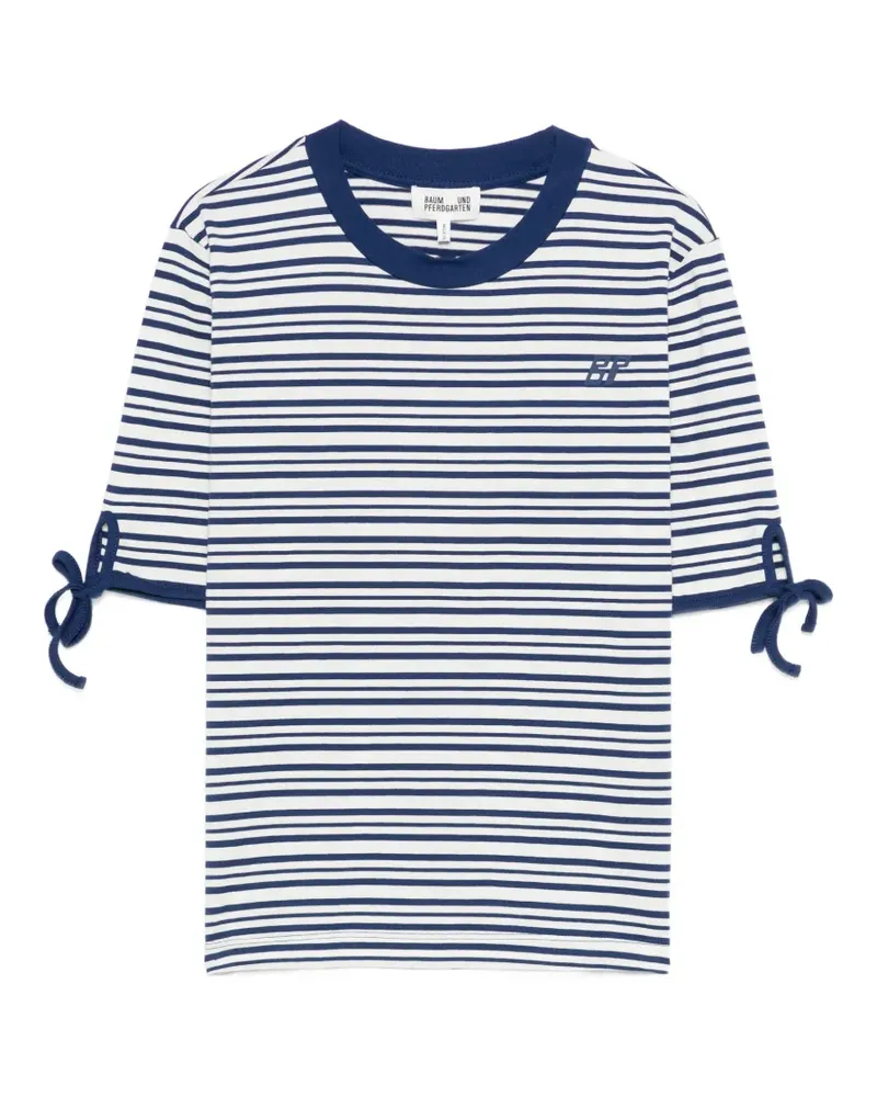 Baum und Pferdgarten Gestreiftes Janet Oberteil mit Schleifenärmeln - Weiß Weiß