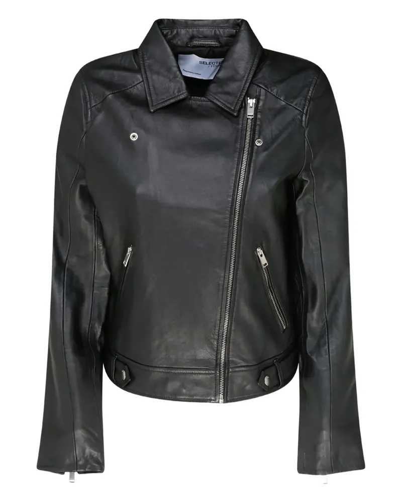 Selected Klassische Lederjacke - Schwarz Schwarz