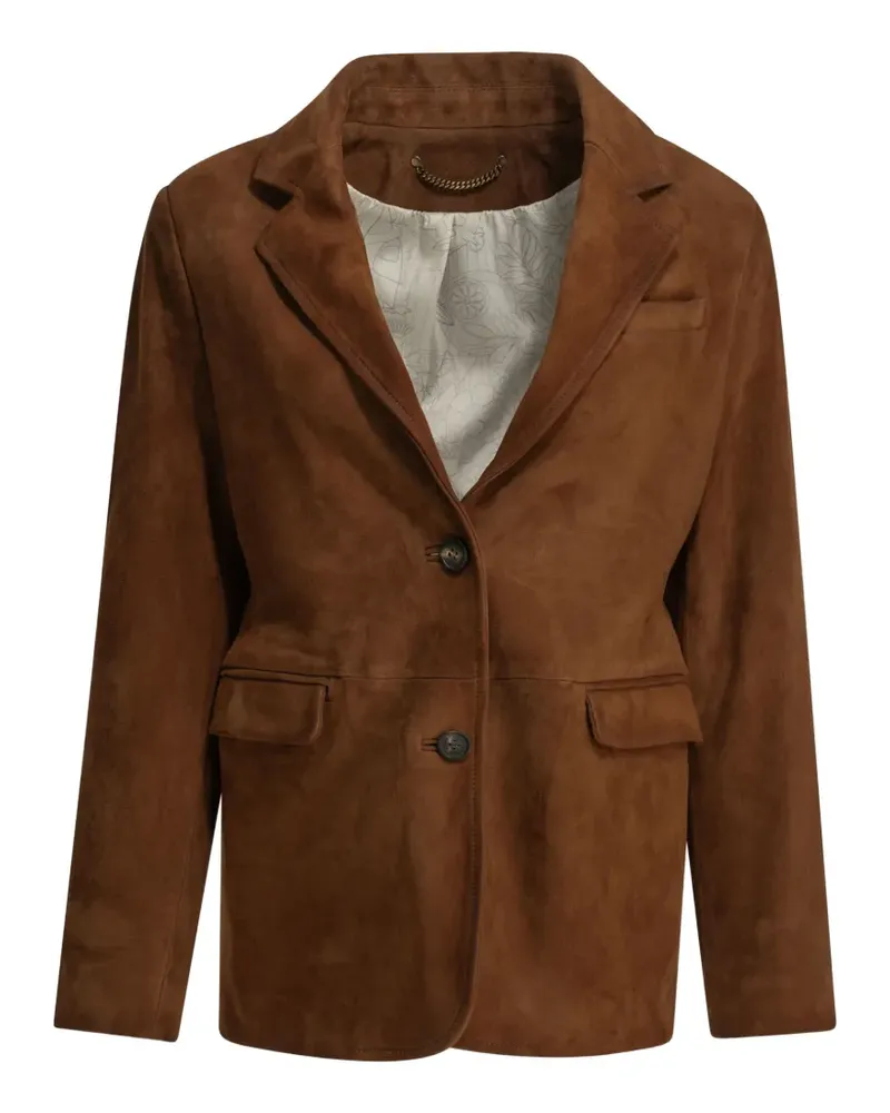 Golden Goose Jacke aus braunem, gewachstem Wildleder Braun