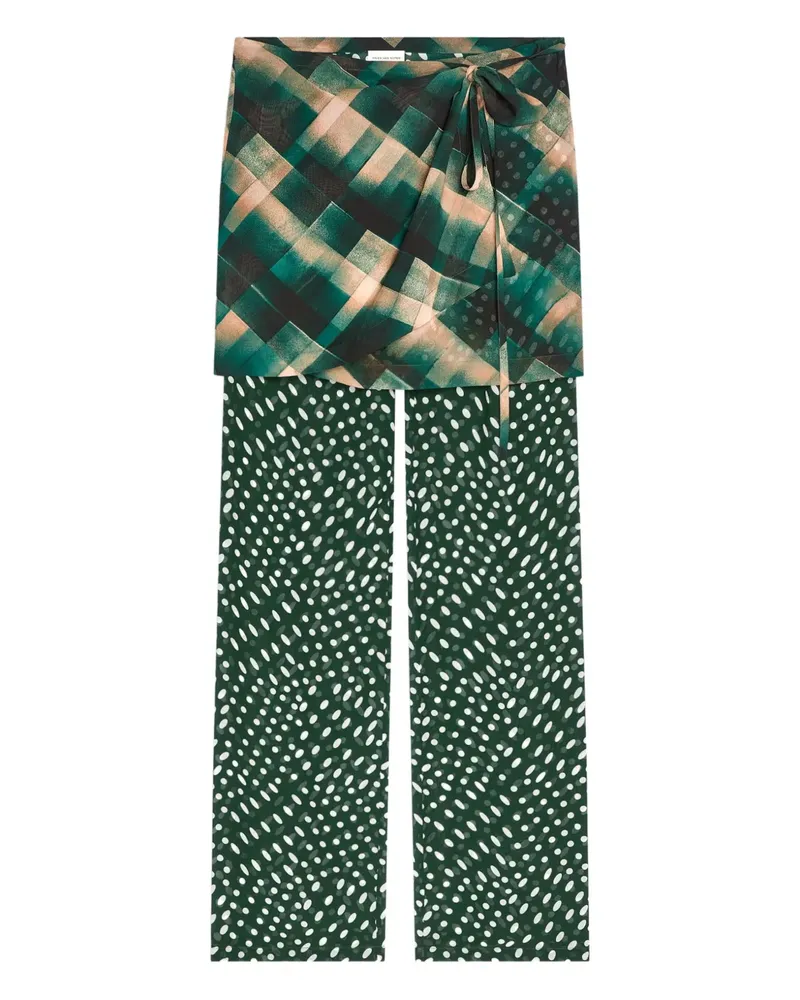 Dries van Noten Gewickelte Hose mit Print - Grün Grün