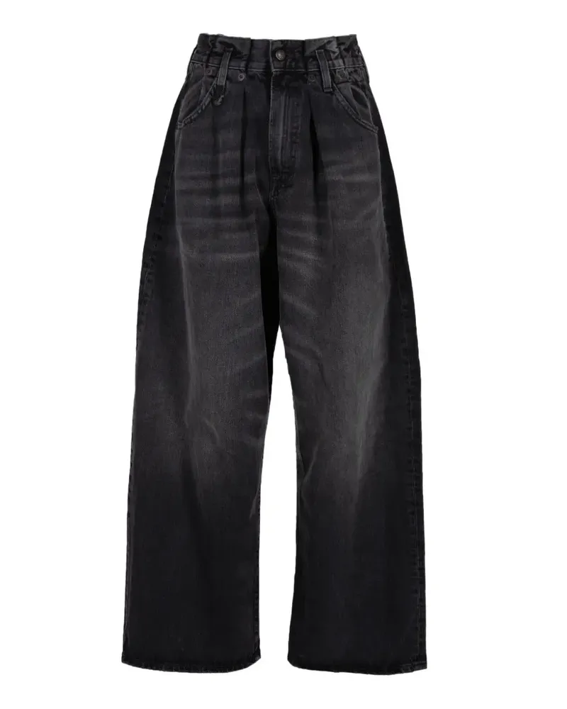 R13 pleated-waistband jeans - Schwarz Schwarz