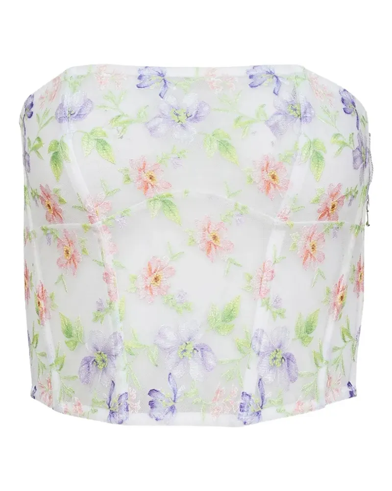 Fleur Du Mal embroidered corset top - Weiß Weiß