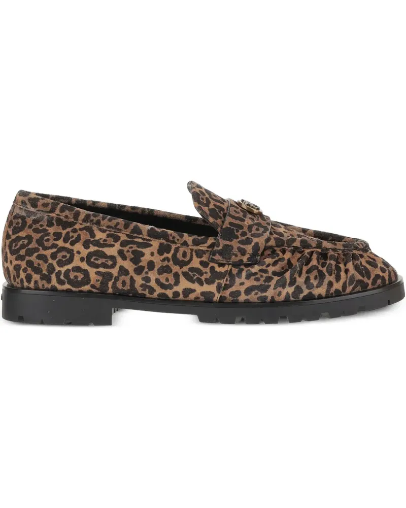 Pinko Loafer mit Leoparden-Print - Braun Braun