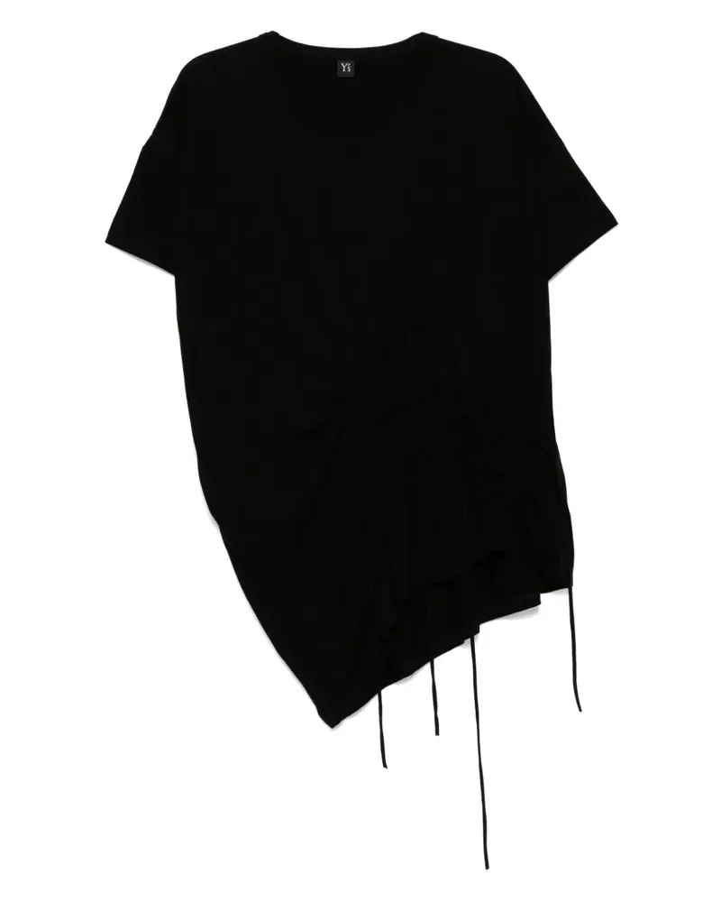 Yohji Yamamoto Asymmetrisches T-Shirt - Schwarz Schwarz