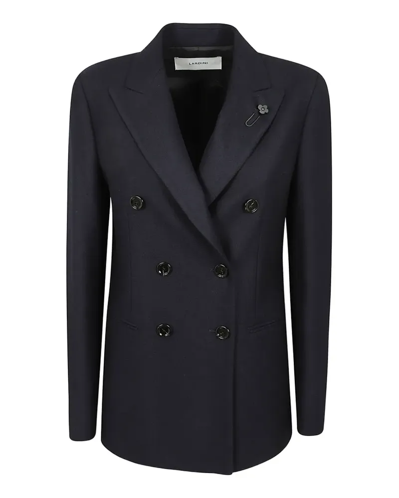 LARDINI flower-pin double-breasted blazer - Blau Blau