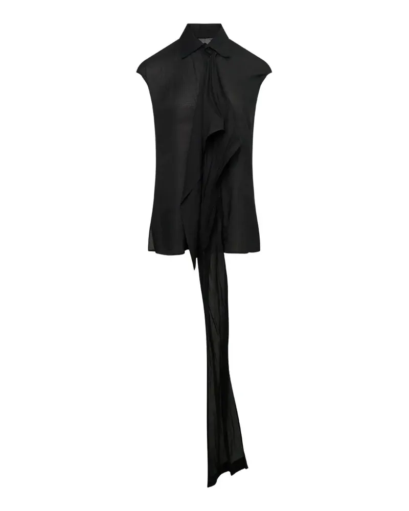 Yohji Yamamoto draped-stole sleeveless shirt - Schwarz Schwarz