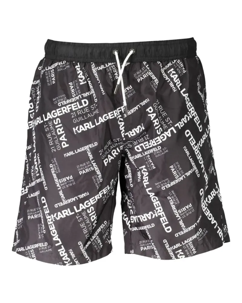 Karl Lagerfeld Badeshorts mit Logo-Print - Schwarz Schwarz