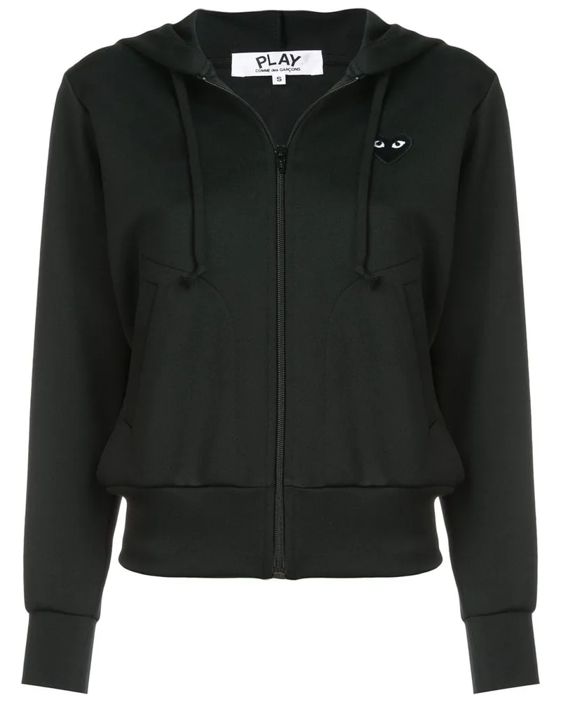 Comme des Garçons Kapuzenjacke mit Herz-Print - Schwarz Schwarz