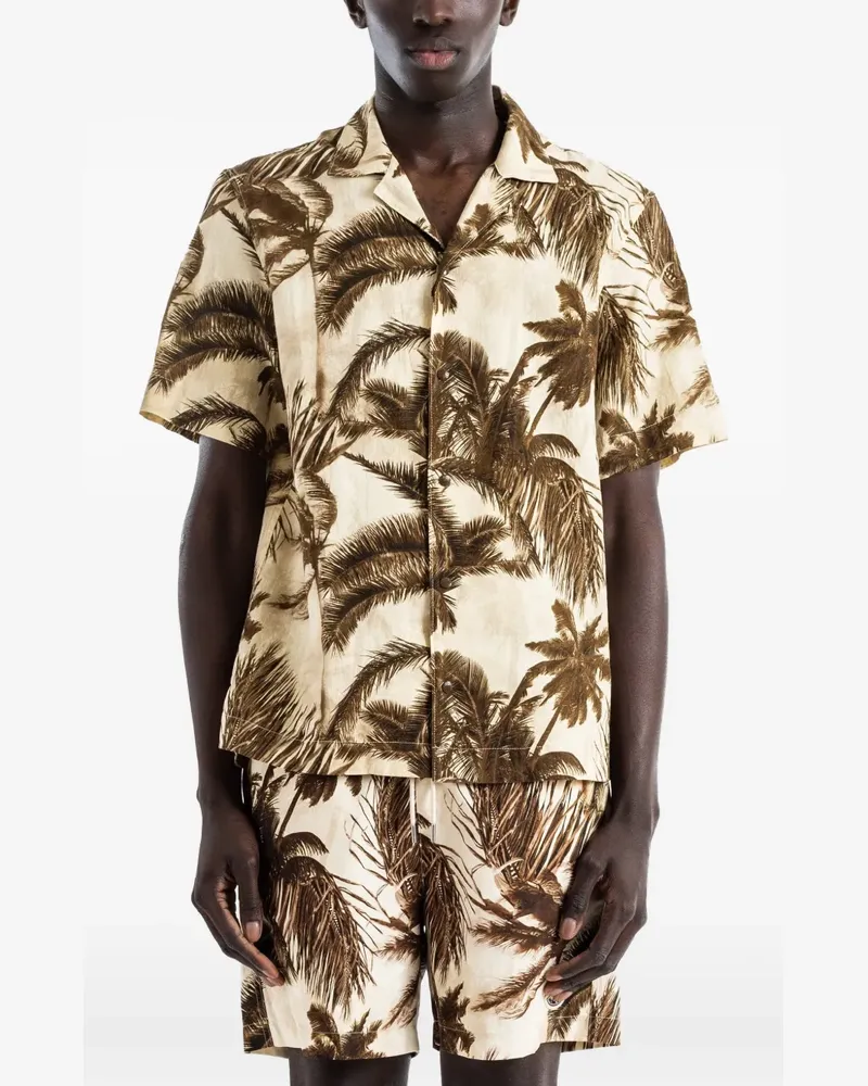 Moncler graphic-print shirt - Nude Nude