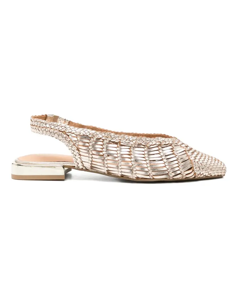 Gioseppo Maipo woven slingback flat pumps - Gold Gold