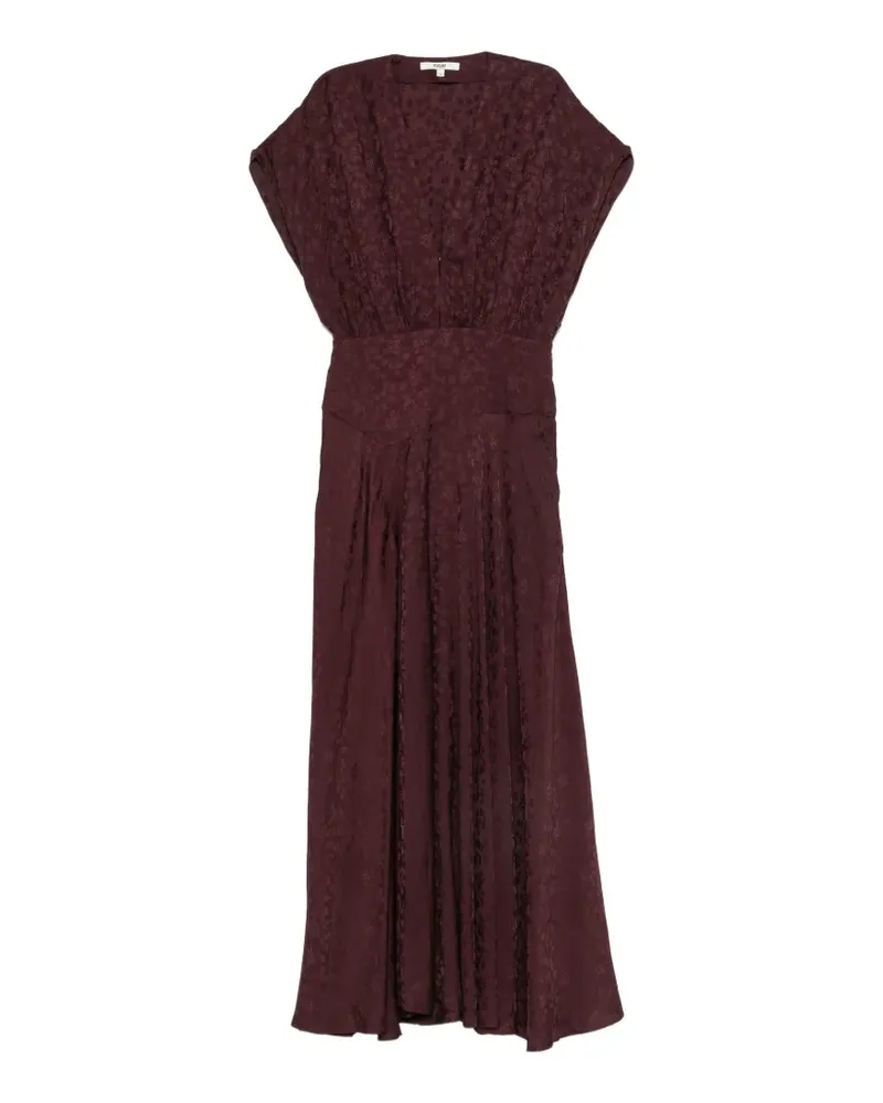 Maje Jacquard-Kleid mit V-Ausschnitt - Rot Rot