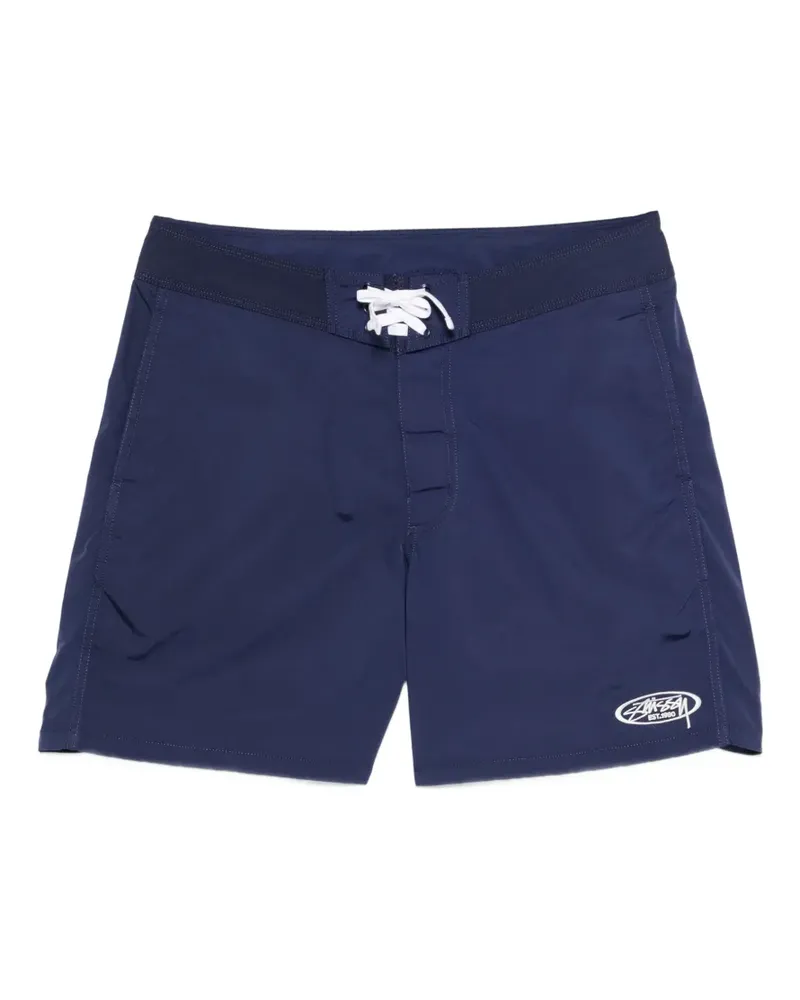 Stüssy logo-embroidered swim shorts - Blau Blau