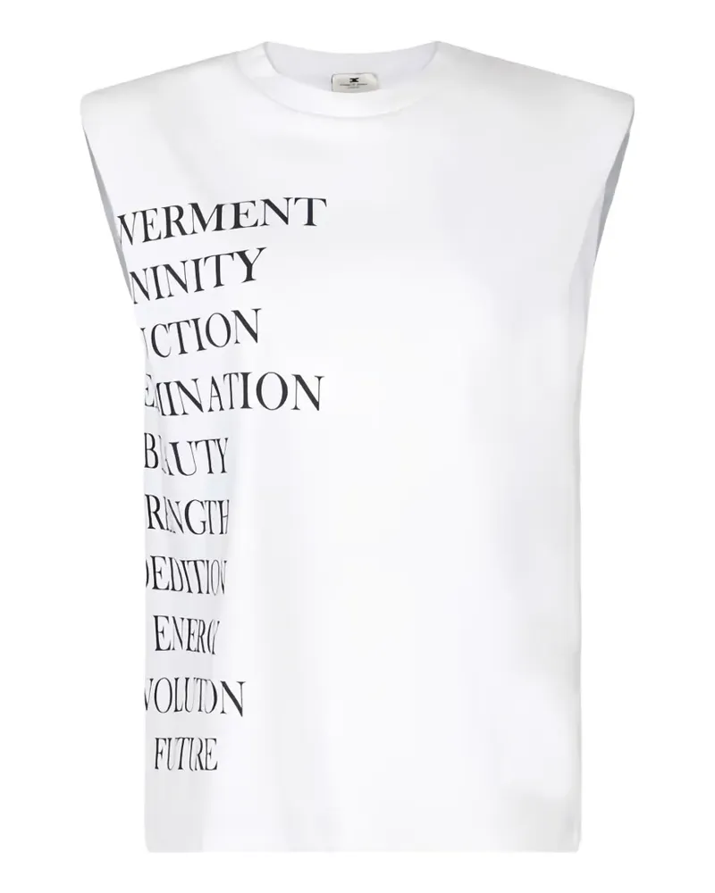 Elisabetta Franchi structured-shoulders print T-shirt - Weiß Weiß
