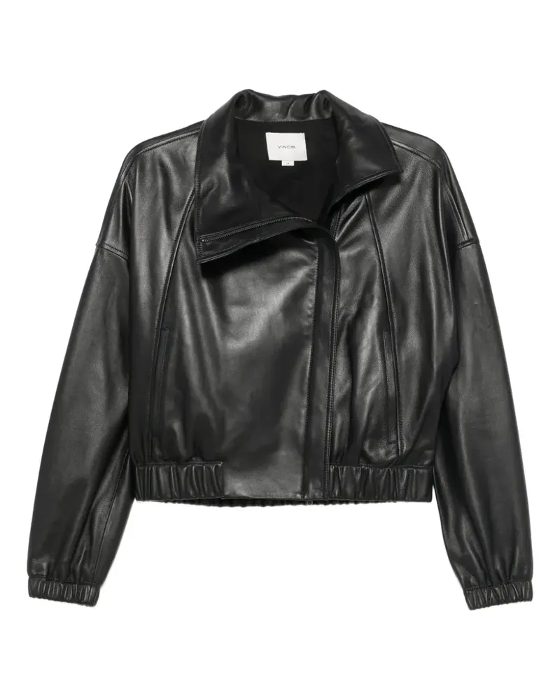 Vince leather bomber jacket - Schwarz Schwarz