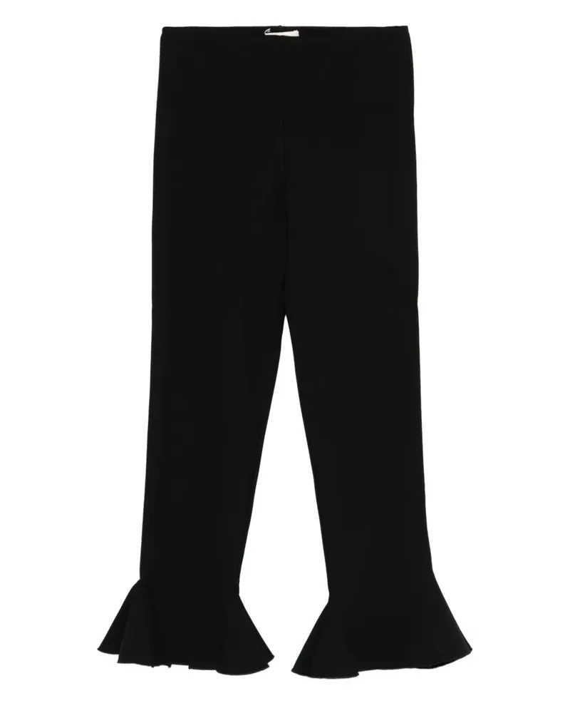Nensi Dojaka Leggings mit Rüschensaum - Schwarz Schwarz