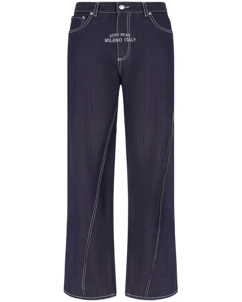 GCDS Raw Wide-Leg-Jeans - Blau Blau